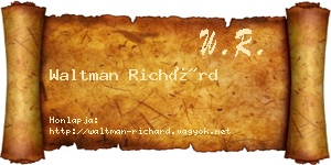 Waltman Richárd névjegykártya