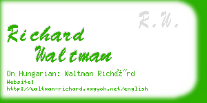 richard waltman business card